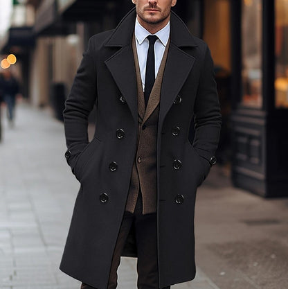 Fall Winter Men Woolen Coat Double Breasted Long CJWY1912078