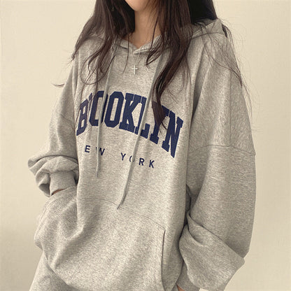 Letter Printed Female Hoodie - InsPrint