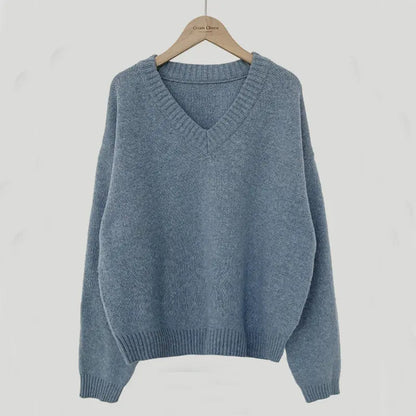 South Korea Basic Style V-neck Pullover Sweater Thermal Knitting - InsPrint