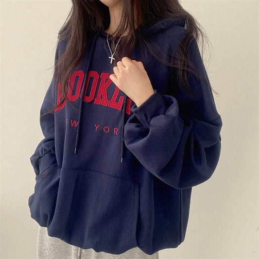 Letter Printed Female Hoodie - InsPrint