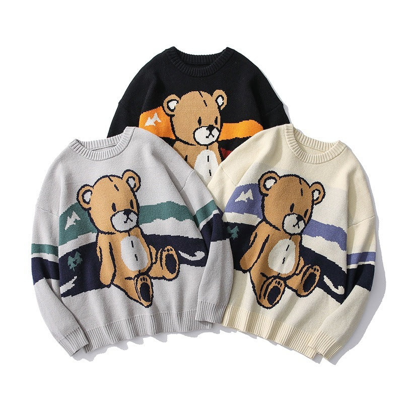 Japanese Bear Couple Sweater for Men - InsPrint