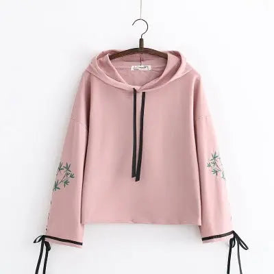 Loose Flared Sleeve Embroidered Hoodies - InsPrint  - Loose Flared Sleeve Embroidered Hoodies - InsPrint -  - #tag1# - Loose Flared Sleeve Embroidered Hoodies - InsPrint