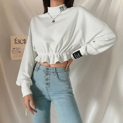 Letter-print slim high-neck tunic sweatshirt - InsPrint  - Letter-print slim high-neck tunic sweatshirt - InsPrint  - Letter-print slim high-neck tunic sweatshirt - InsPrint -   - Letter-print slim high-neck tunic sweatshirt - InsPrint -  - #tag1# - Letter-print slim high-neck tunic sweatshirt - InsPrint