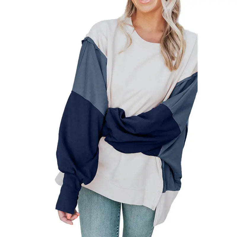 Round Neck Pullover For Women Casual Long Sleeve Sweatshirt Women - InsPrint