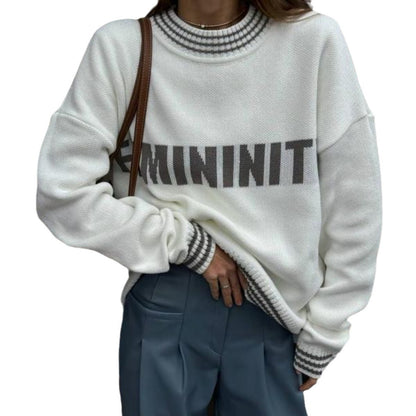 Knitted Sweater Sweater Round Neck Pullover Sweatshirt - InsPrint