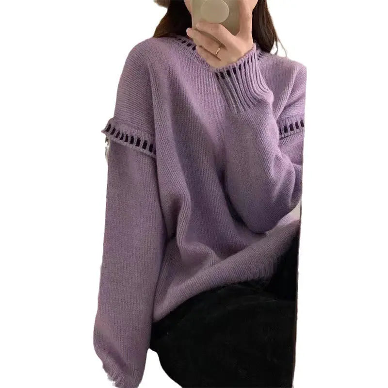 Women's Round Neck Sweater All-match Casual - InsPrint