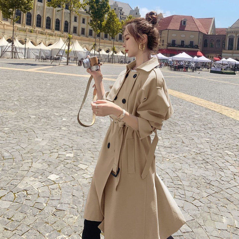 Women's Mid-length Loose Trench coat Jacket - InsPrint