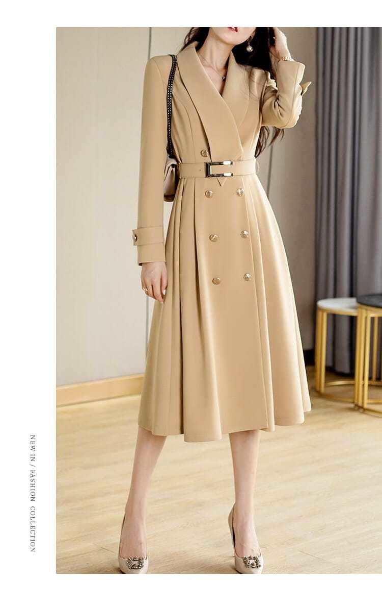 Spring And Autumn Elegant Khaki Women's Mid-length Fashionable High-grade Jacket CJWY1912078