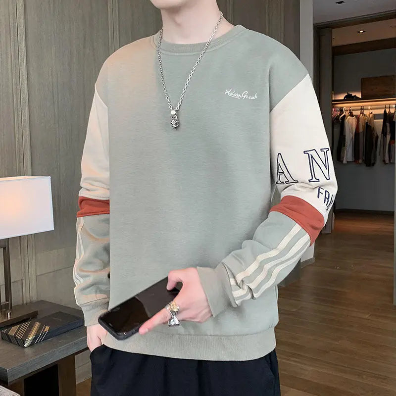 New Korean Style Trendy Men's Casual Sweatshirt - InsPrint  - New Korean Style Trendy Men's Casual Sweatshirt - InsPrint