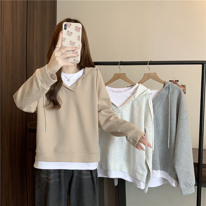 Loose Slimming Patchwork Two-piece Hoodie CJWY1912078