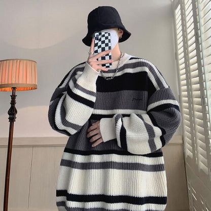 Striped Contrast Color Sweater Boys CJWY1912078