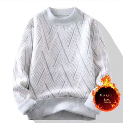 Round Neck Sweater Men's Winter Rhombus Sweater - InsPrint