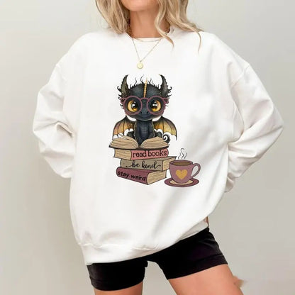 Fourth Wing Dragon Printed Sweatshirt Women Fantasy Book - InsPrint  - Fourth Wing Dragon Printed Sweatshirt Women Fantasy Book - InsPrint -   - Fourth Wing Dragon Printed Sweatshirt Women Fantasy Book - InsPrint