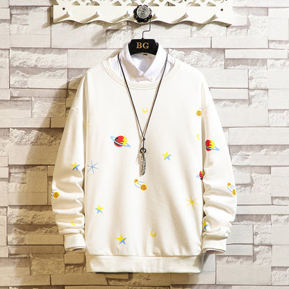 Japanese Large Size Printed Loose Shoulder Round Neck Casual Long-sleeved sweatshirt CJWY1912078