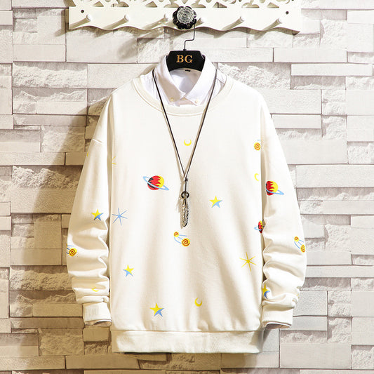 Japanese Large Size Printed Loose Shoulder Round Neck Casual Long-sleeved sweatshirt CJWY1912078