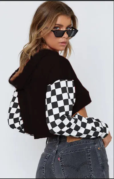 Irregular plaid patchwork Hoodie - InsPrint  - Irregular plaid patchwork Hoodie - InsPrint -   - Irregular plaid patchwork Hoodie - InsPrint -  - #tag1# - Irregular plaid patchwork Hoodie - InsPrint