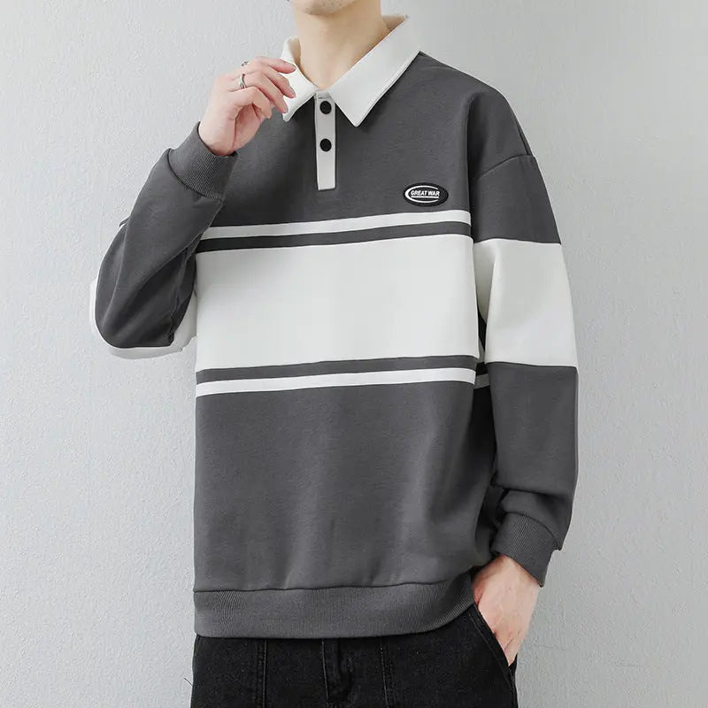 Lapel Street Striped High-end Fashion Brand Top sweatshirt - InsPrint  - Lapel Street Striped High-end Fashion Brand Top sweatshirt - InsPrint  - Lapel Street Striped High-end Fashion Brand Top sweatshirt - InsPrint  - Lapel Street Striped High-end Fashion Brand Top sweatshirt - InsPrint -  - #tag1# - Lapel Street Striped High-end Fashion Brand Top sweatshirt - InsPrint