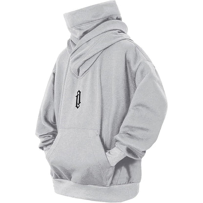 Pile Collar Men's Loose Casual Hoodie - InsPrint