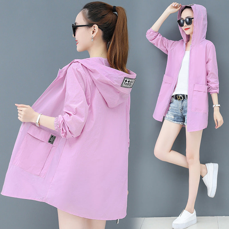 Summer Mid-length Colour Matching Loose hoodie CJWY1912078