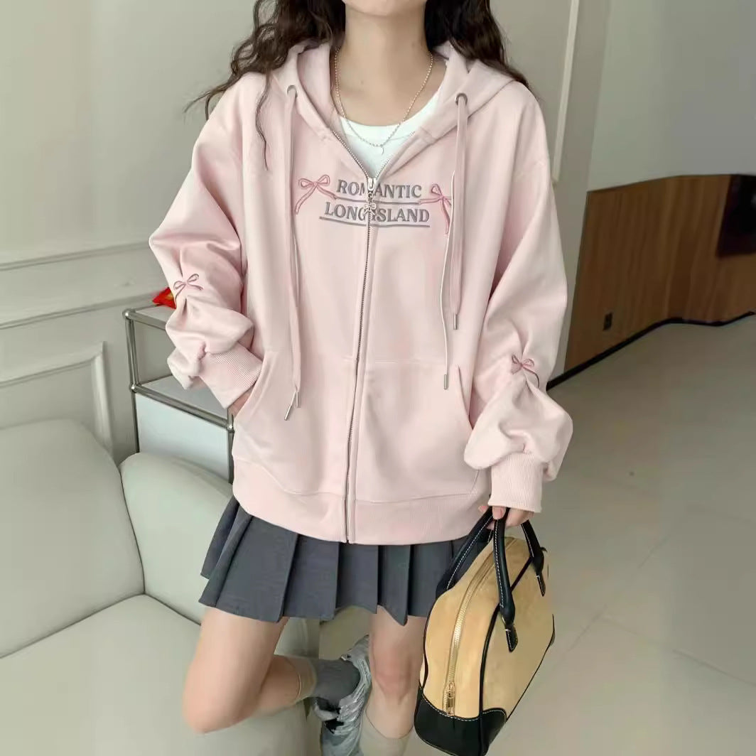 Machine Embroidery Loose Zipper Hoodie for Summer CJWY1912078