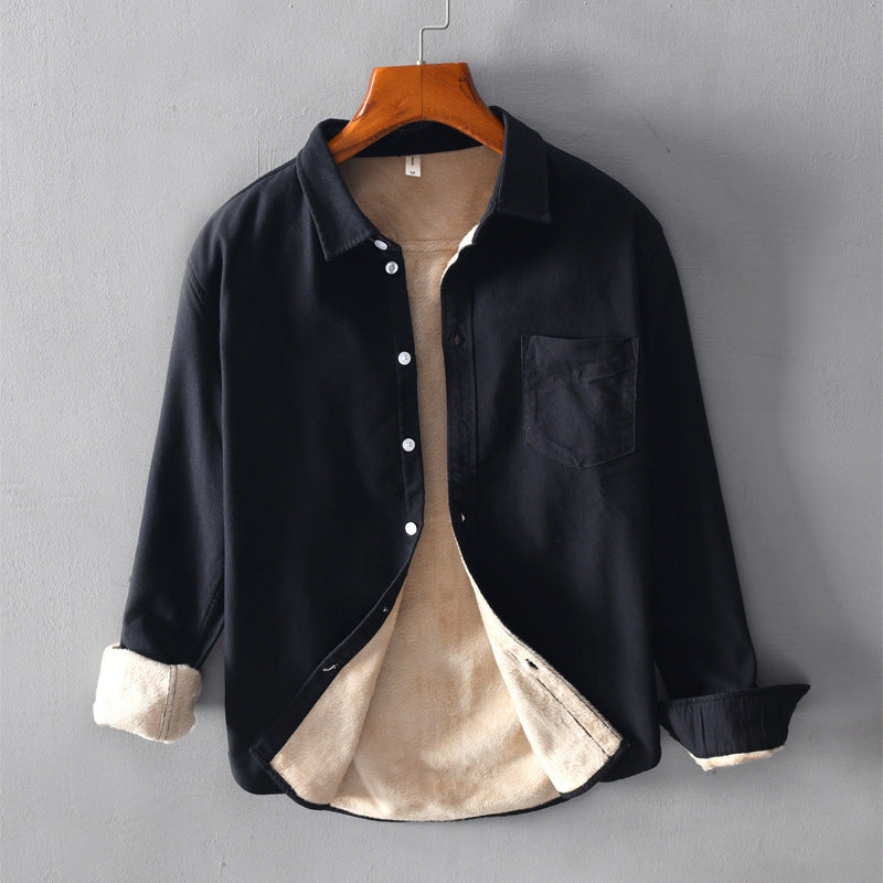 Warm Shirt Jacket Casual Plus Velvet Thick Long Sleeves CJXZ1261798