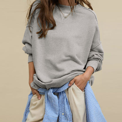 Line Slit Solid Color Loose Sweatshirt CJWY1912078