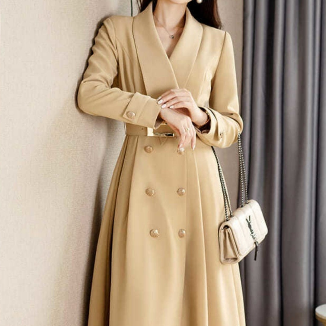 Spring And Autumn Elegant Khaki Women's Mid-length Fashionable High-grade Jacket CJWY1912078