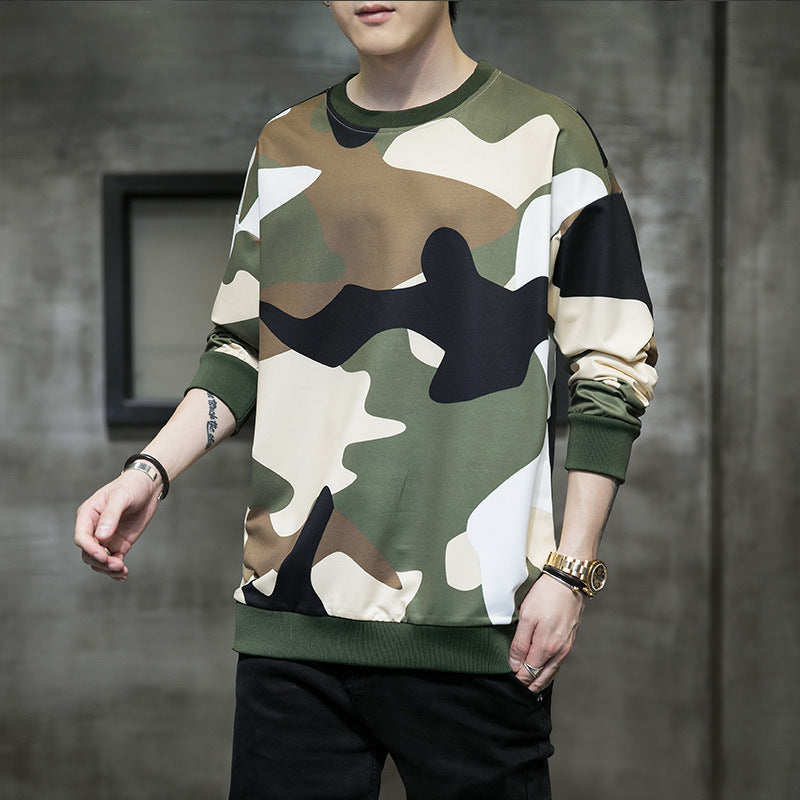 Fall Men's Clothing Camouflage Pullover Sweatshirt - InsPrint