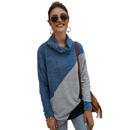 Women's Geometric Stitching Top T-shirt Bottoming Sweatshirt CJWY1912078