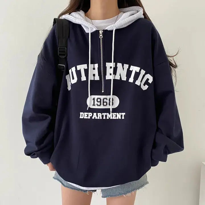 Zipper Versatile Hoodie Thin Niche Style - InsPrint