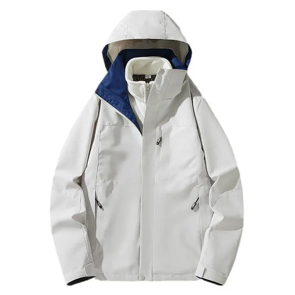 Three-in-one Removable Fleece-lined Thickened Windproof Waterproof Jacket - InsPrint