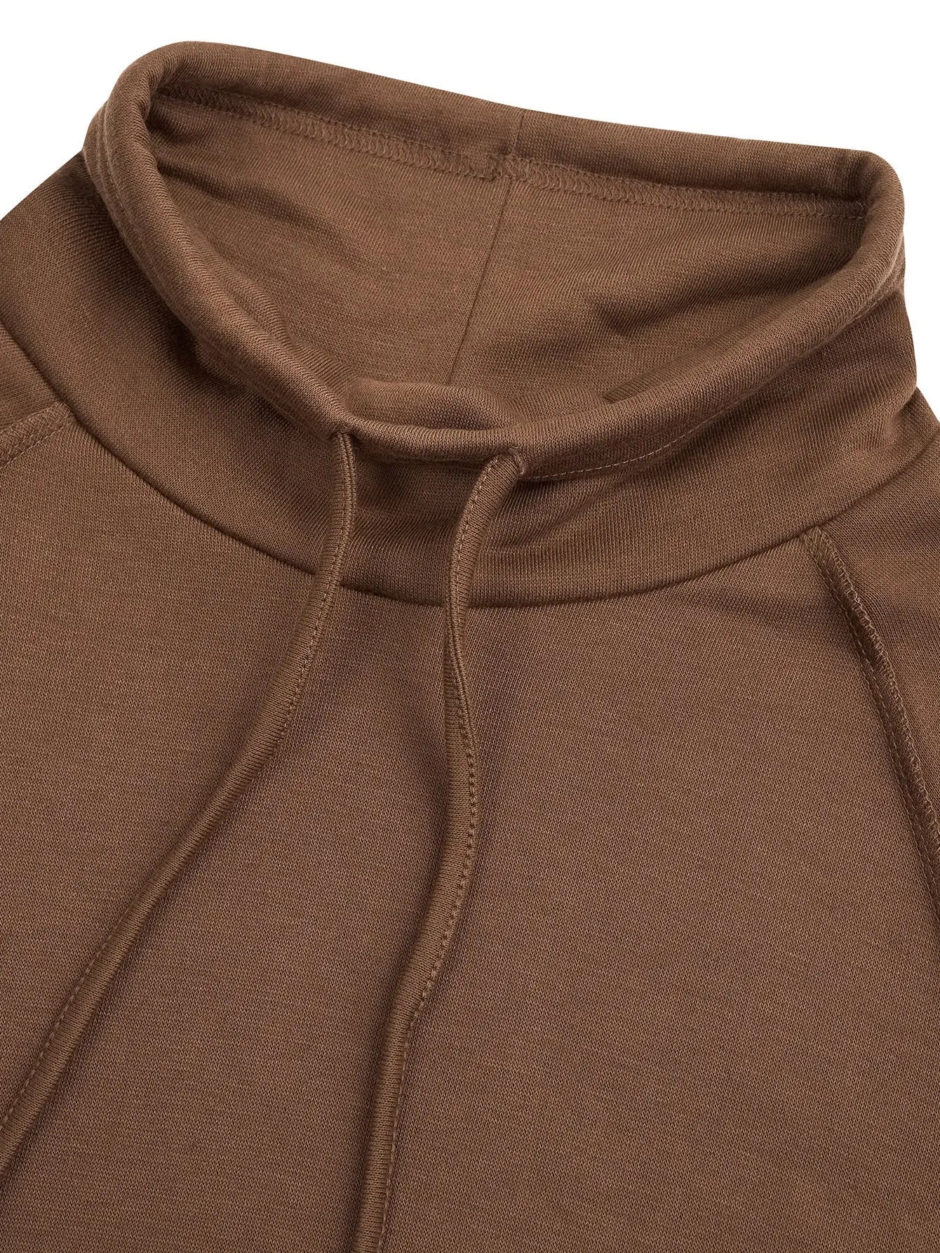 Solid Color Turtleneck Patchwork Loose Hoodie - InsPrint