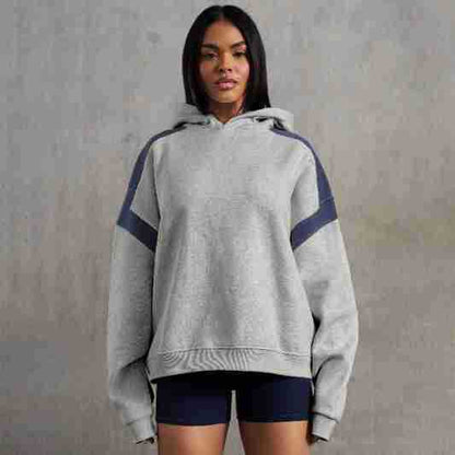 Contrast Colour Drop Shoulder Women's Hoodie - InsPrint