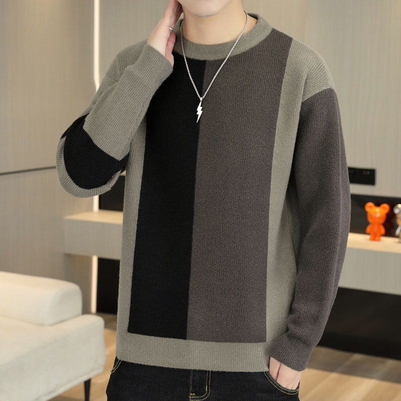 Color-block Crew Neck Warm Sweater Men CJWY1912078