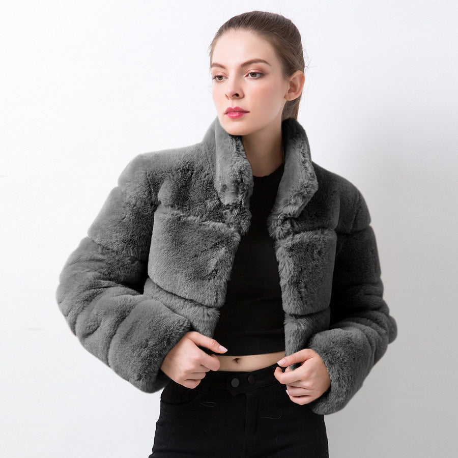 Imitation Fur Imitation Horizontal Stitching Fur Jacket CJWY1912078