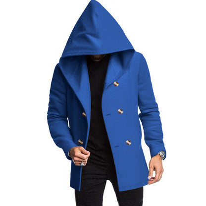 Men's Mid-length Slim Trench Coat Hooded Solid Color jacket - InsPrint  - Men's Mid-length Slim Trench Coat Hooded Solid Color jacket - InsPrint -   - Men's Mid-length Slim Trench Coat Hooded Solid Color jacket - InsPrint -  - #tag1# - 