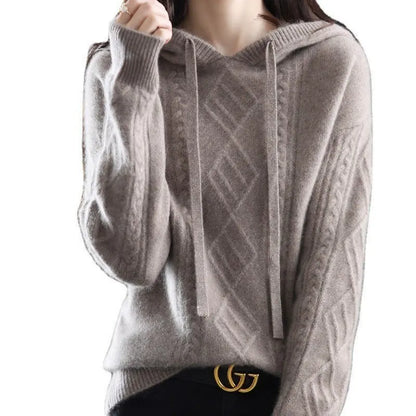 Women's Autumn Hooded Long Sleeve Loose Sweater - InsPrint