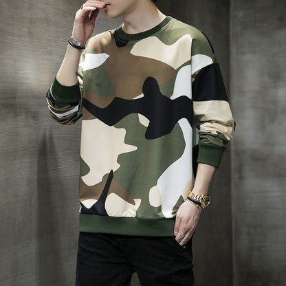 Fall Men's Clothing Camouflage Pullover Sweatshirt - InsPrint