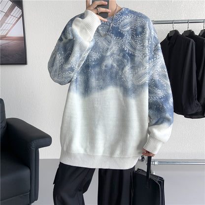 Paisley Tie-dyed Sweater Men's sweatshirt - InsPrint