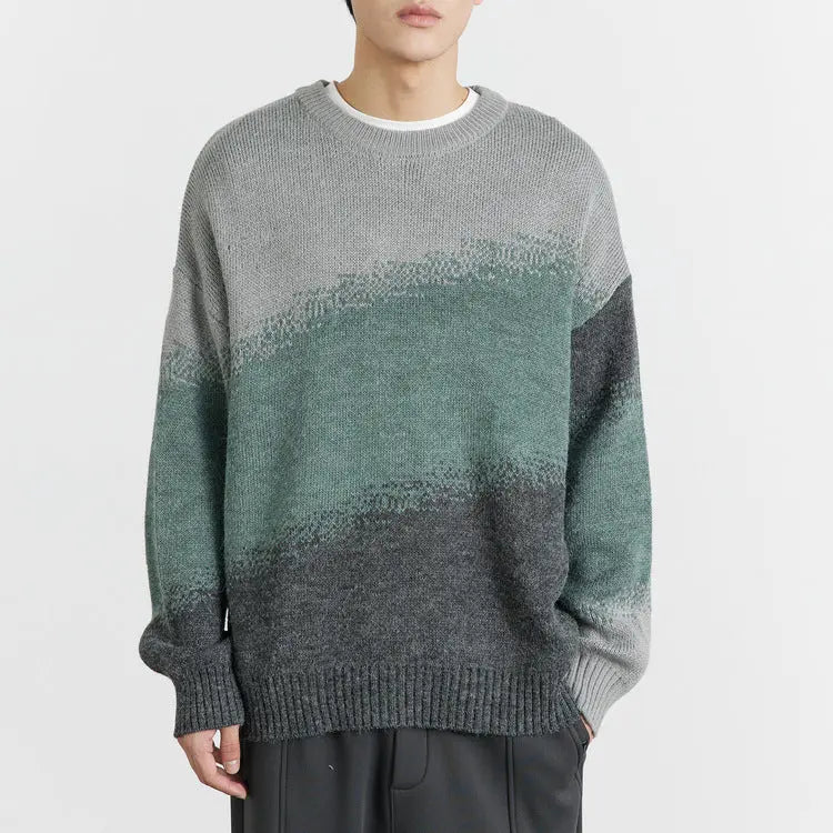 Men's Gradual Color Contrast Round Neck Sweater - InsPrint  - Men's Gradual Color Contrast Round Neck Sweater - InsPrint  - Men's Gradual Color Contrast Round Neck Sweater - InsPrint - sweater  - Men's Gradual Color Contrast Round Neck Sweater - InsPrint  - Men's Gradual Color Contrast Round Neck Sweater - InsPrint - sweater - #tag1# - Men's Gradual Color Contrast Round Neck Sweater - InsPrint