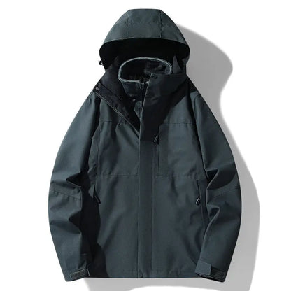 Three-in-one Removable Fleece-lined Thickened Windproof Waterproof Jacket - InsPrint