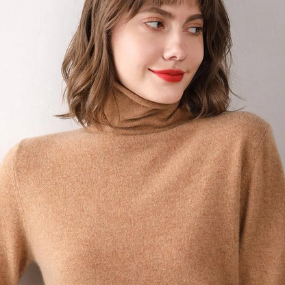 Turtleneck Western Style Inner Wear Thin Knitted Cashmere Sweater - InsPrint