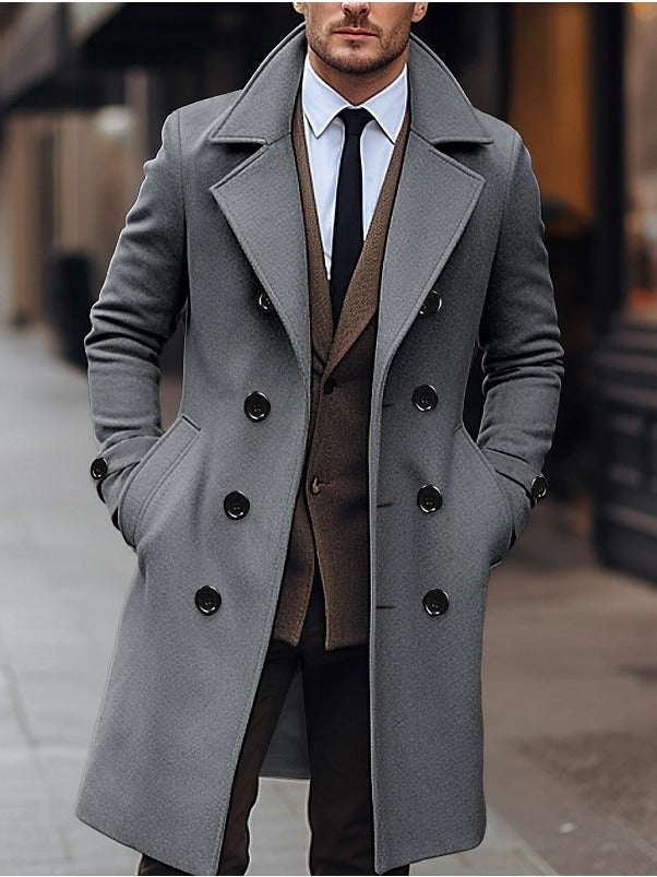 Fall Winter Men Woolen Coat Double Breasted Long CJWY1912078