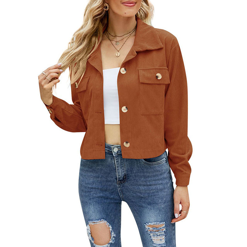 Women's Casual Long-sleeved Short Jacket - InsPrint