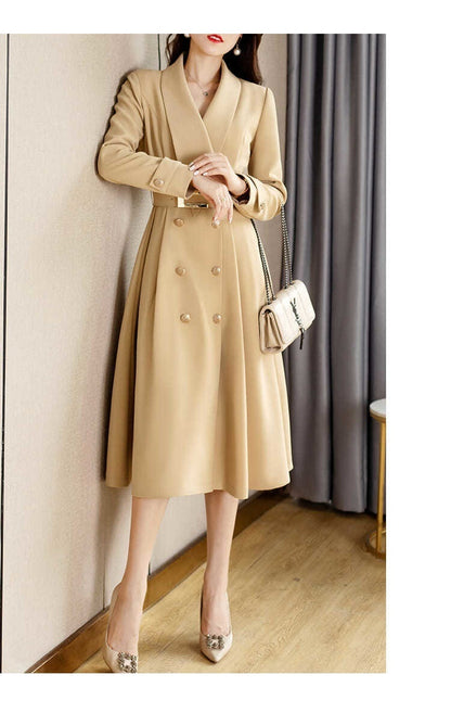 Spring And Autumn Elegant Khaki Women's Mid-length Fashionable High-grade Jacket CJWY1912078