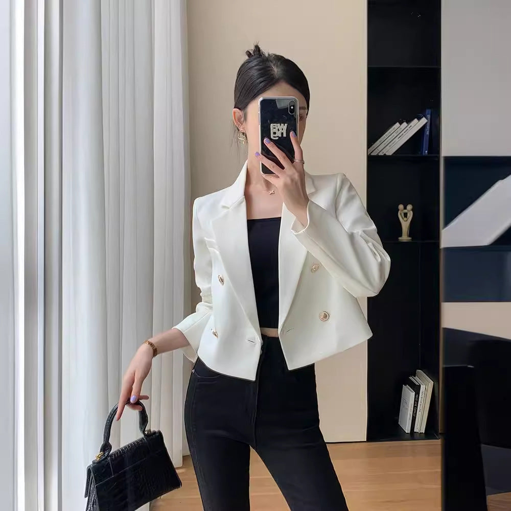 New Fashion Small Casual White Short Suit Jacket - InsPrint -   - New Fashion Small Casual White Short Suit Jacket - InsPrint  - 