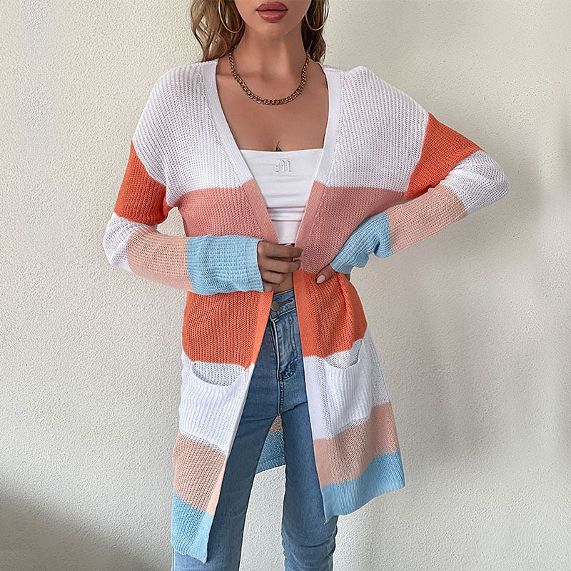 Women's Japanese Style Stripe Knitted Cardigan jacket CJWY1912078