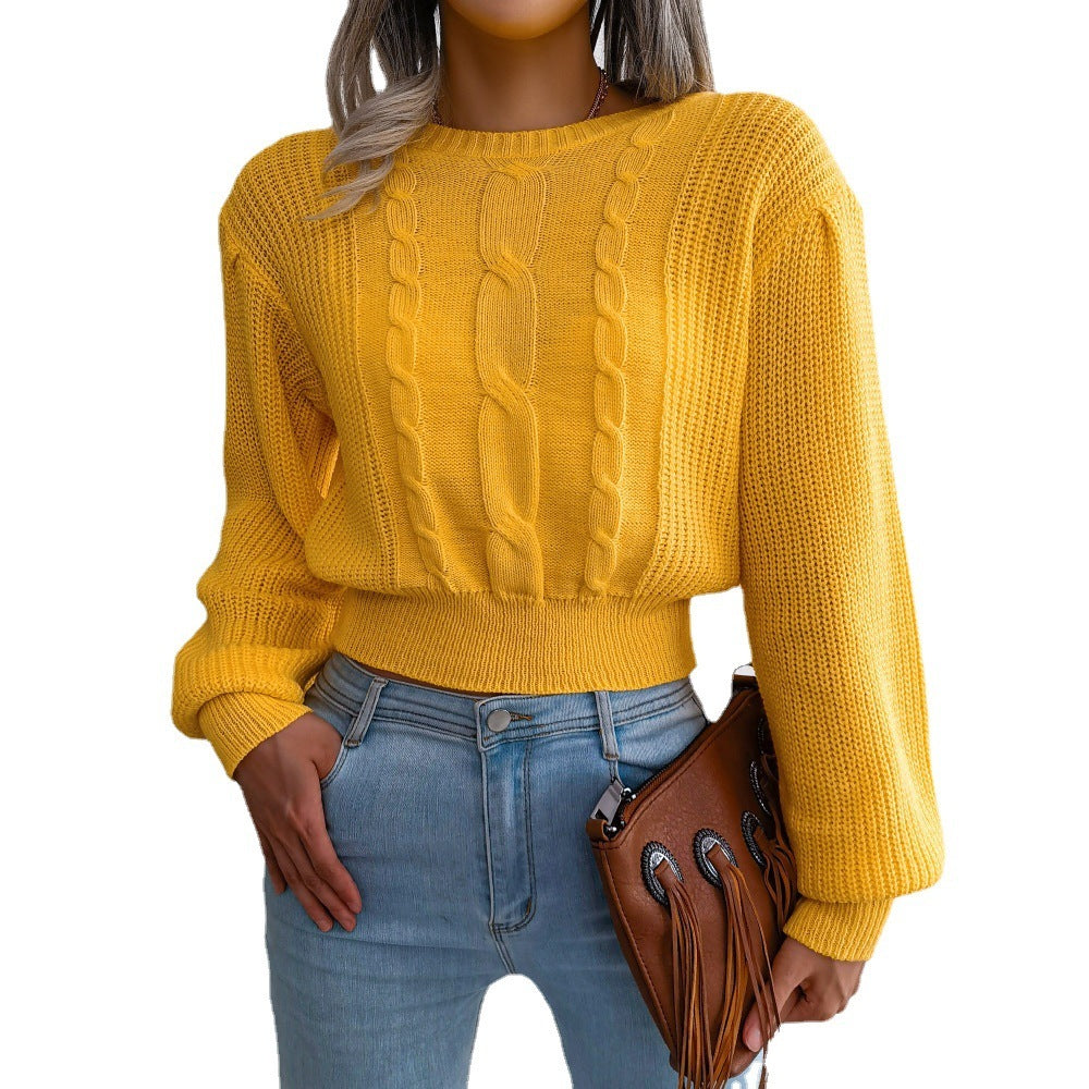 Sweater With Lantern Sleeves Tucked In Waist CJWY1912078