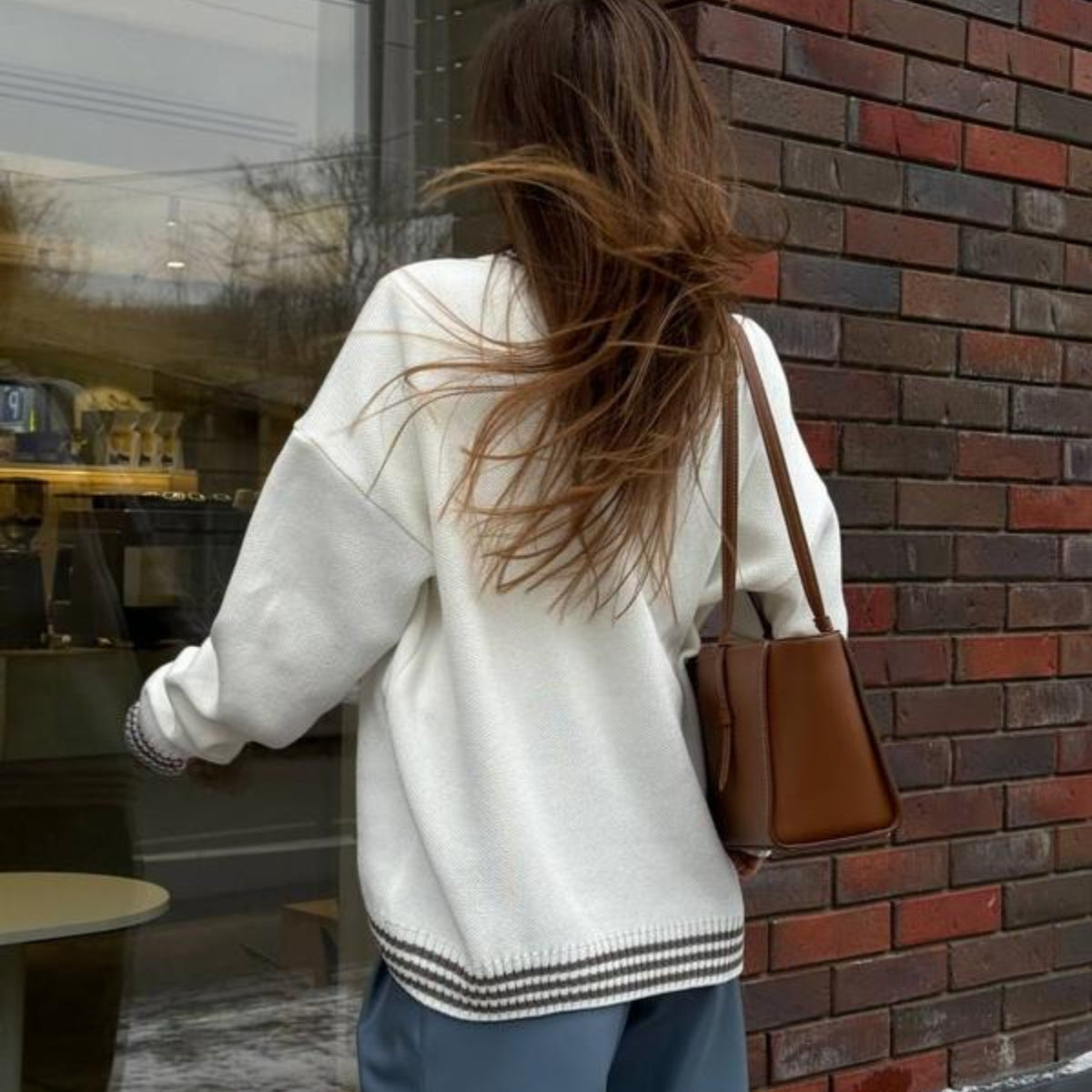 Knitted Sweater Sweater Round Neck Pullover Sweatshirt - InsPrint