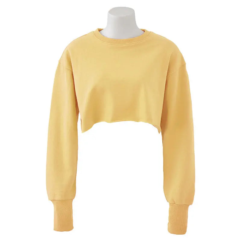 Women's Fashion Solid Color Short Sweatshirt - InsPrint